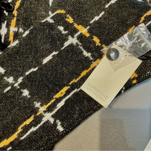 Adrienne Vittadini. Black, Yellow & White  Plaid Jacket / Cardigan. XL FAB ♥️ - Picture 3 of 17